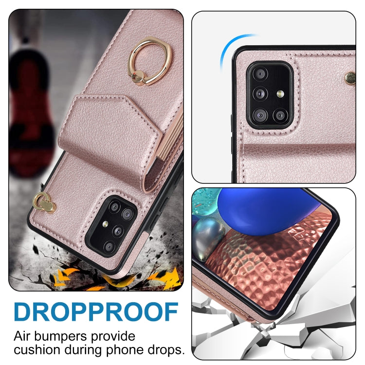 For Samsung Galaxy A71 5G Ring Holder RFID Card Slot Phone Case