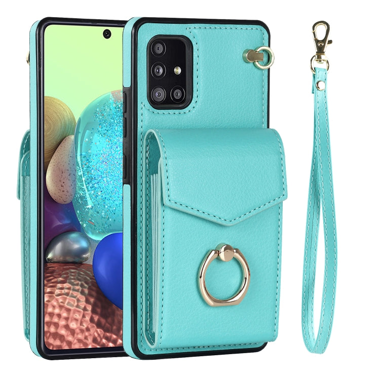For Samsung Galaxy A71 5G Ring Holder RFID Card Slot Phone Case