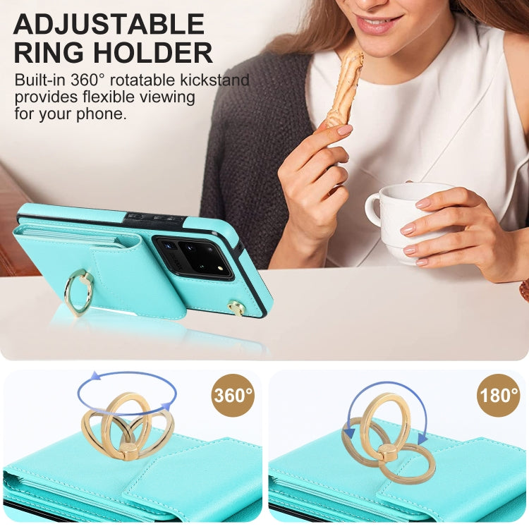 For Samsung Galaxy S20 Ultra Ring Holder RFID Card Slot Phone Case