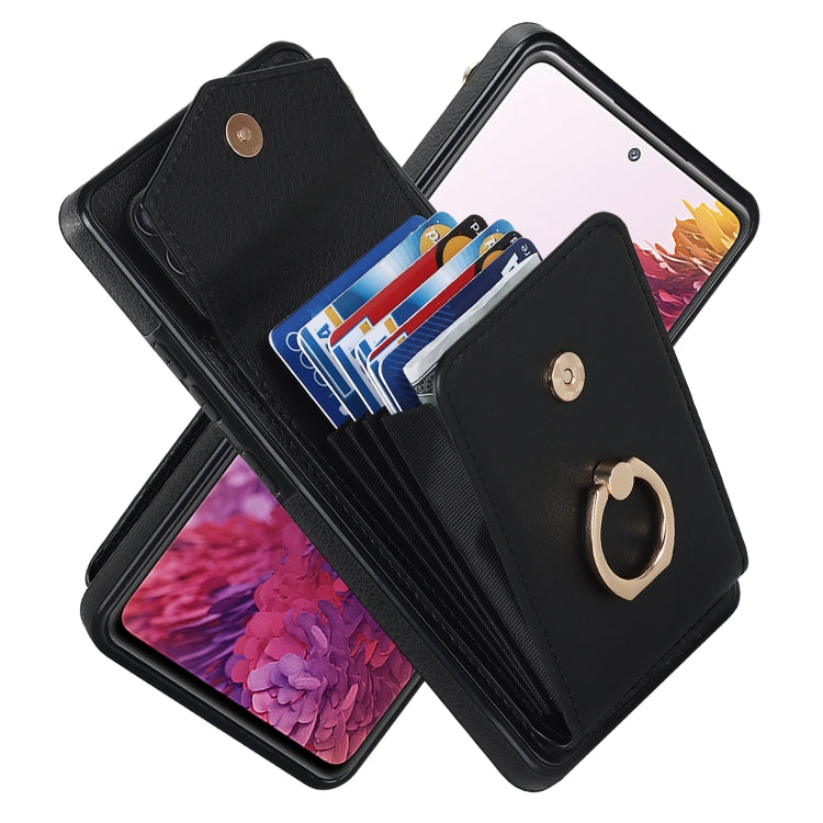 For Samsung Galaxy S20 FE Ring Holder RFID Card Slot Phone Case