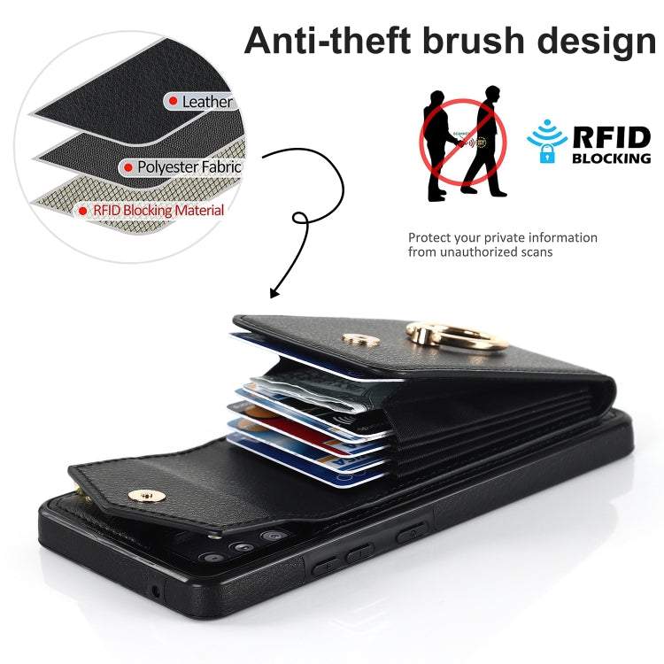 For Samsung Galaxy S20 FE Ring Holder RFID Card Slot Phone Case