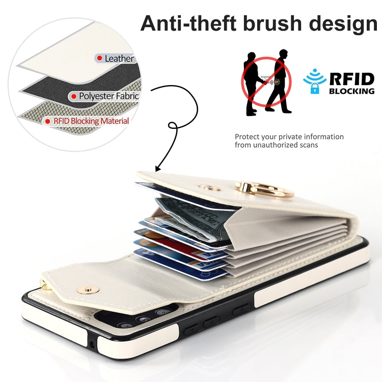 For Samsung Galaxy S20 FE Ring Holder RFID Card Slot Phone Case