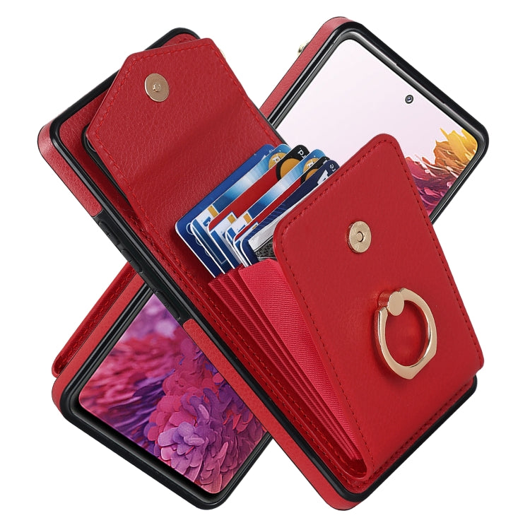 For Samsung Galaxy S20 FE Ring Holder RFID Card Slot Phone Case
