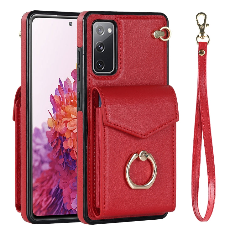 For Samsung Galaxy S20 FE Ring Holder RFID Card Slot Phone Case
