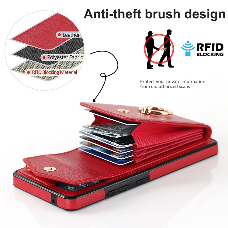 For Samsung Galaxy S20 FE Ring Holder RFID Card Slot Phone Case