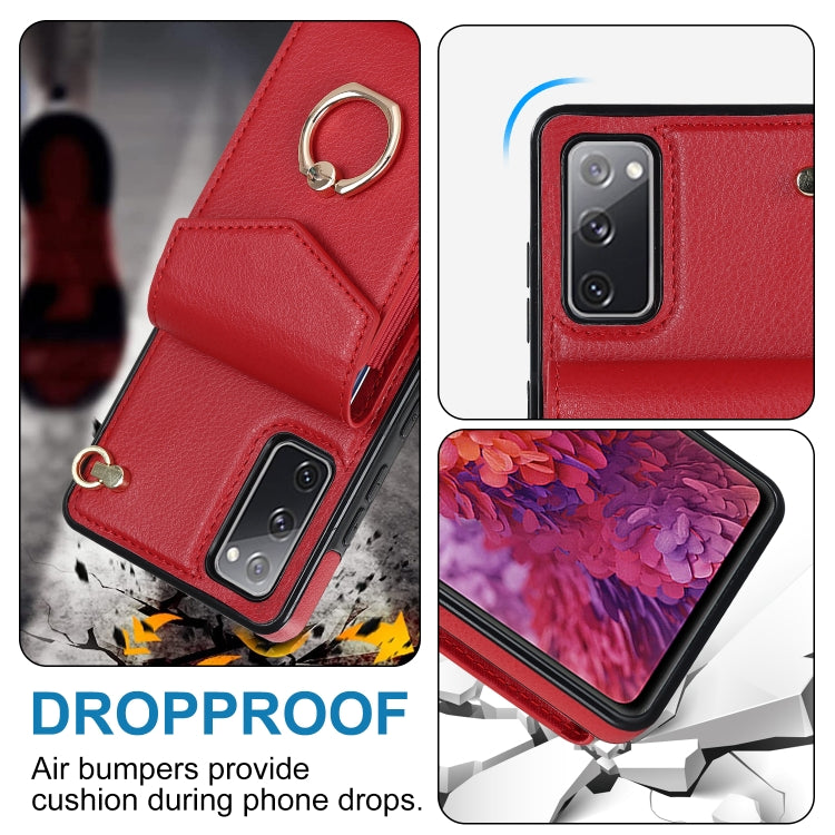 For Samsung Galaxy S20 FE Ring Holder RFID Card Slot Phone Case