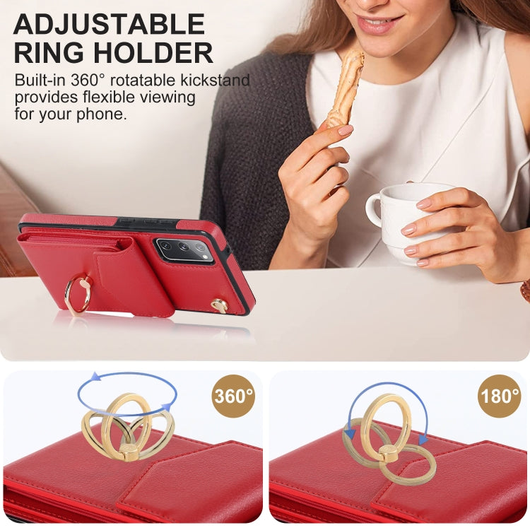 For Samsung Galaxy S20 FE Ring Holder RFID Card Slot Phone Case