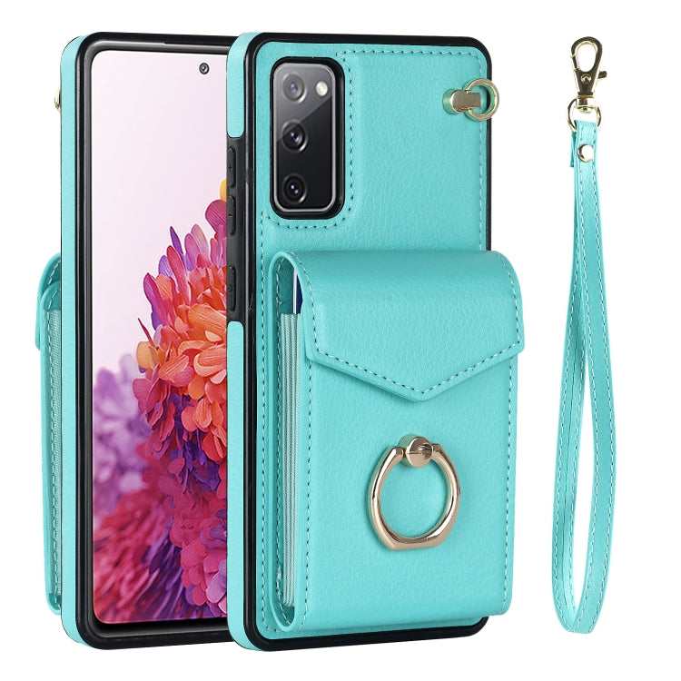 For Samsung Galaxy S20 FE Ring Holder RFID Card Slot Phone Case