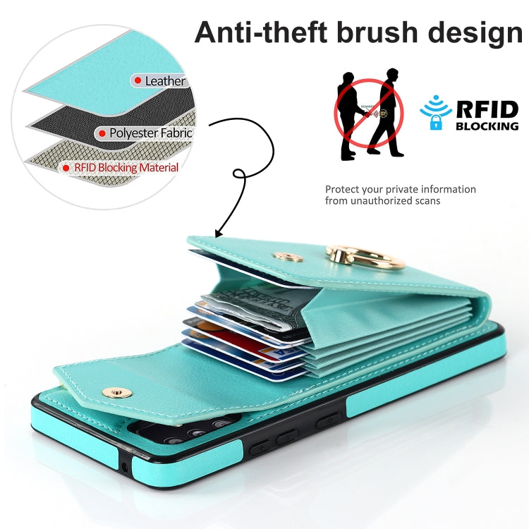 For Samsung Galaxy S20 FE Ring Holder RFID Card Slot Phone Case
