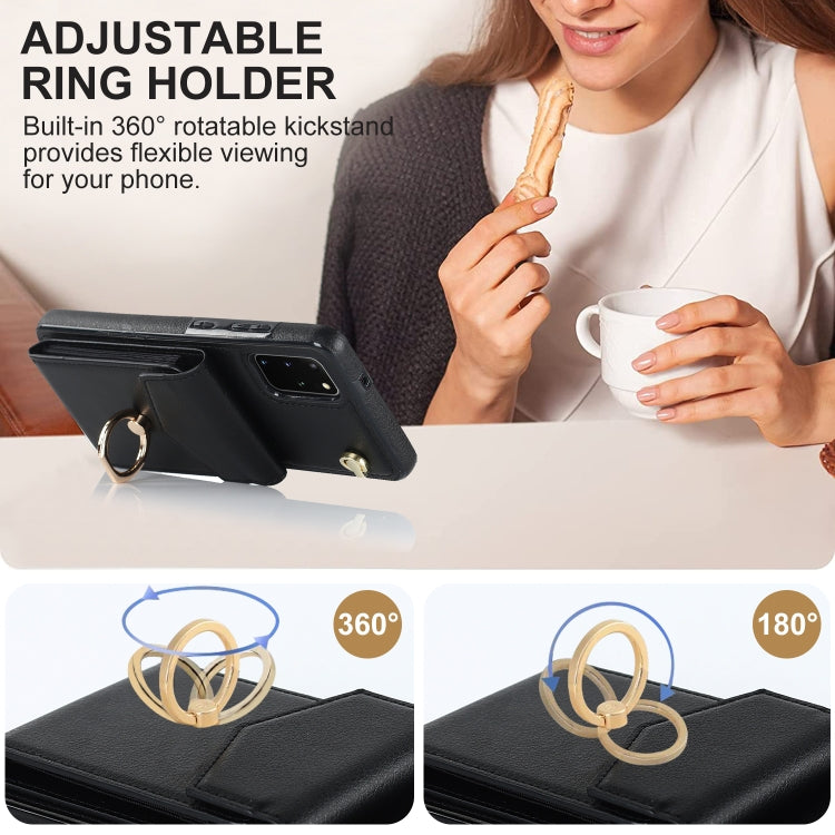 For Samsung Galaxy S20+ Ring Holder RFID Card Slot Phone Case