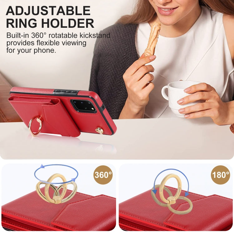 For Samsung Galaxy S20+ Ring Holder RFID Card Slot Phone Case