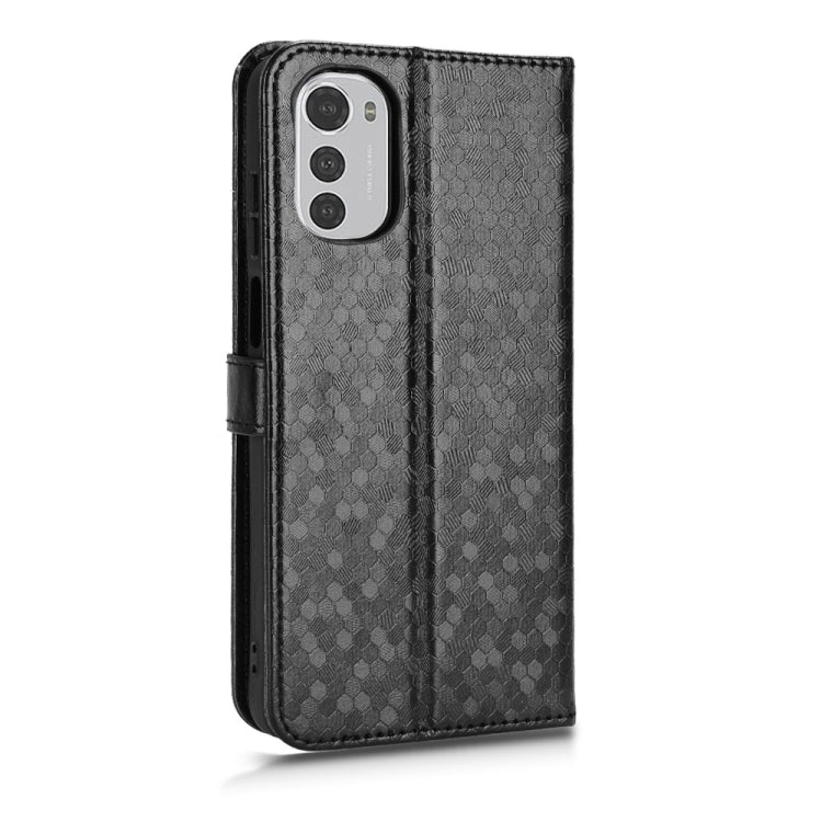 For Motorola Moto E32 4G Honeycomb Dot Texture Leather Phone Case