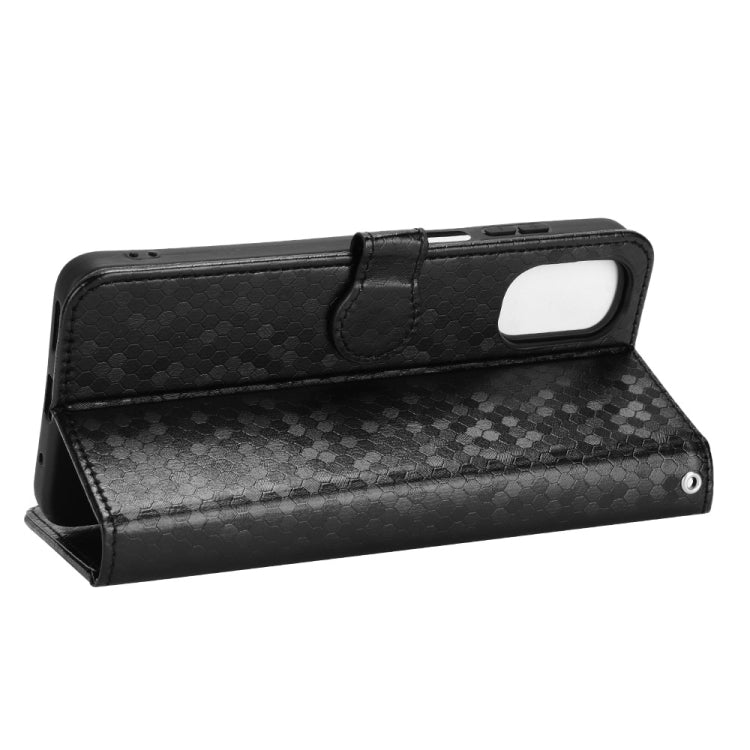 For Motorola Moto E32 4G Honeycomb Dot Texture Leather Phone Case