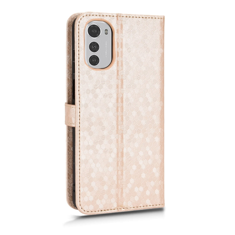 For Motorola Moto E32 4G Honeycomb Dot Texture Leather Phone Case