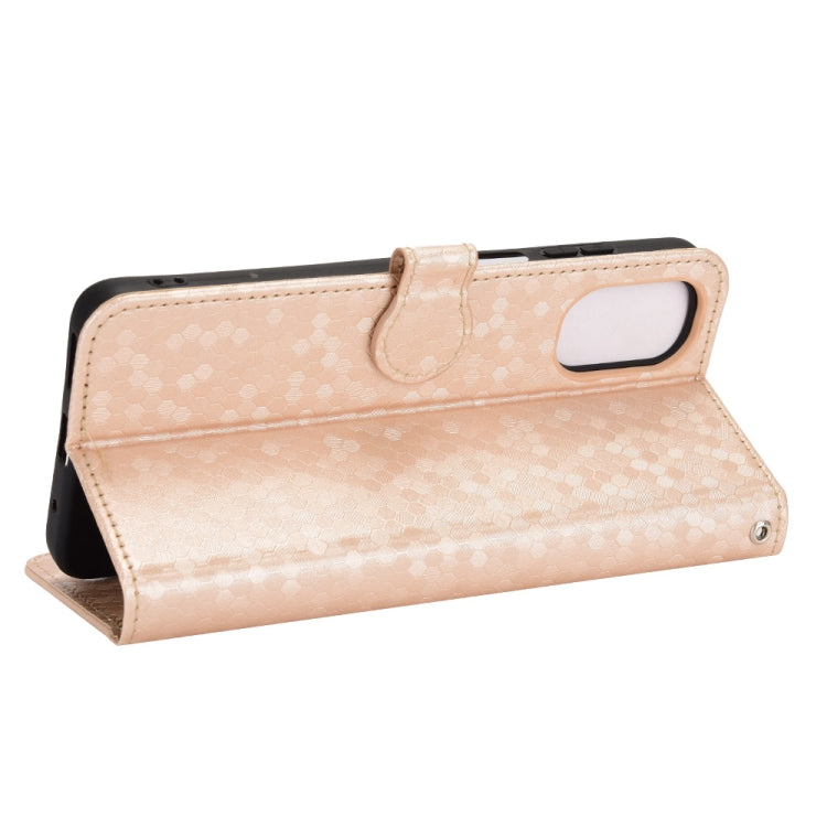 For Motorola Moto E32 4G Honeycomb Dot Texture Leather Phone Case