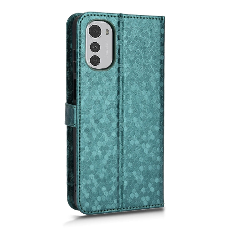 For Motorola Moto E32 4G Honeycomb Dot Texture Leather Phone Case