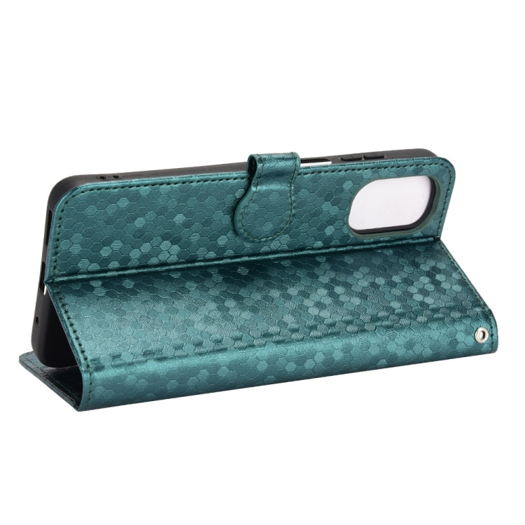 For Motorola Moto E32 4G Honeycomb Dot Texture Leather Phone Case
