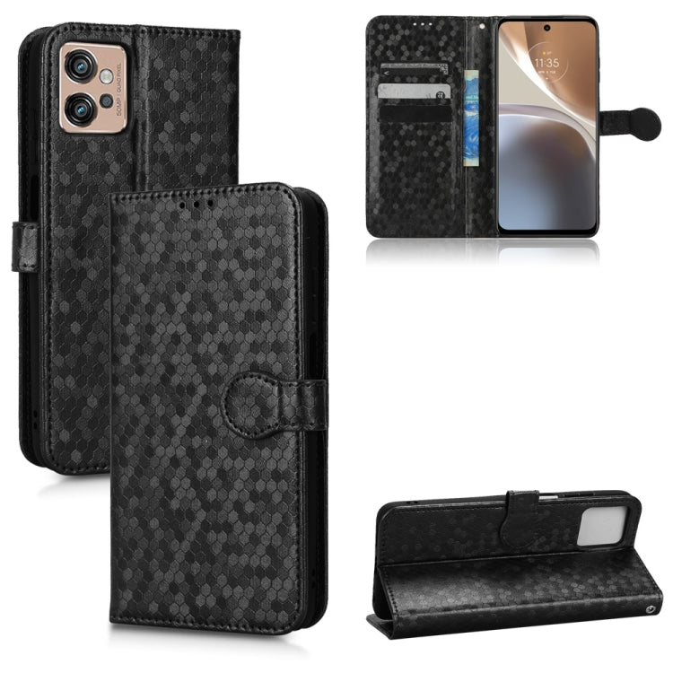 For Motorola Moto G32 Honeycomb Dot Texture Leather Phone Case