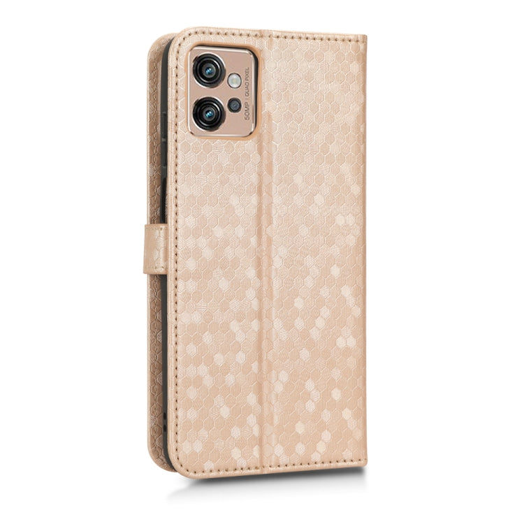 For Motorola Moto G32 Honeycomb Dot Texture Leather Phone Case