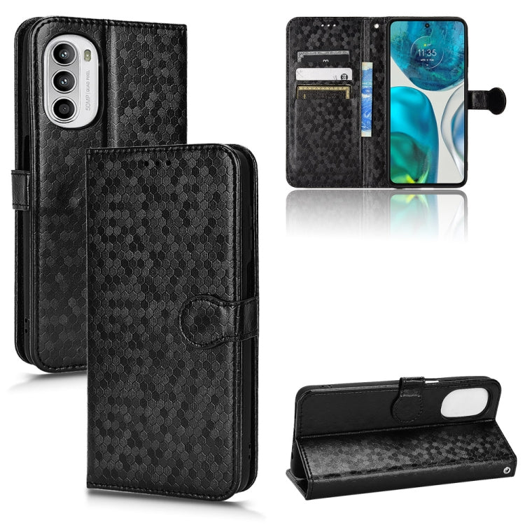 For Motorola Moto G52 4G / G82 / G71S Honeycomb Dot Texture Leather Phone Case