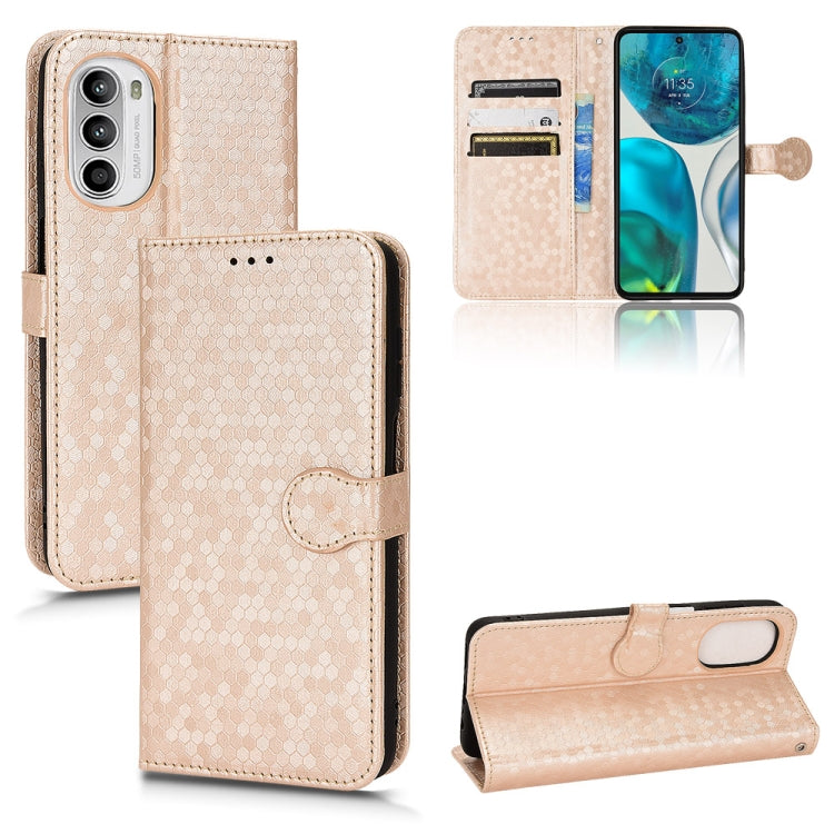 For Motorola Moto G52 4G / G82 / G71S Honeycomb Dot Texture Leather Phone Case