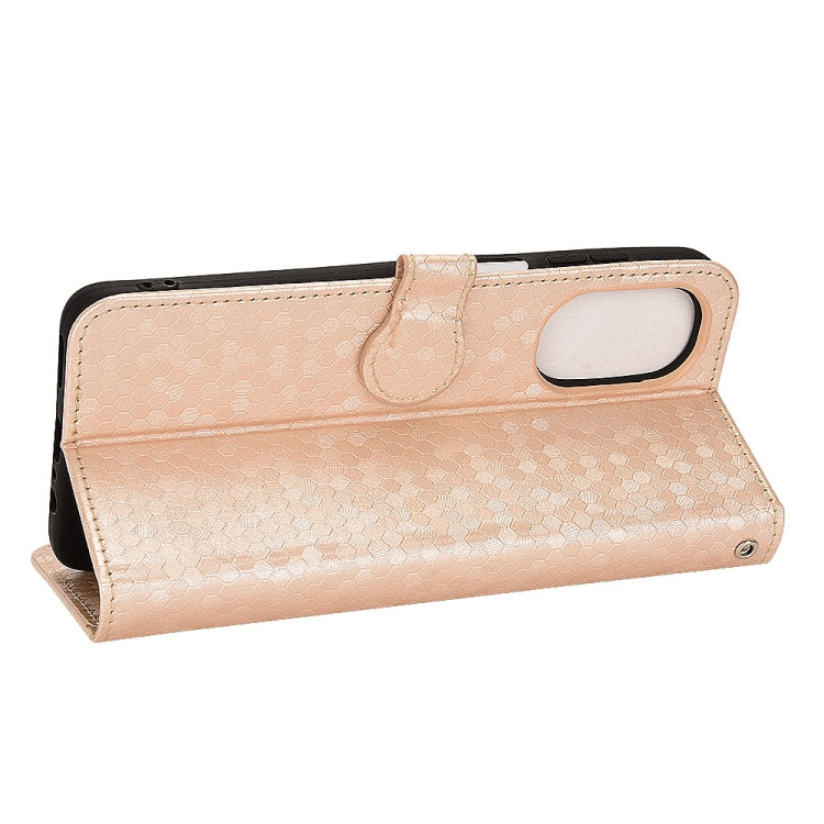 For Motorola Moto G52 4G / G82 / G71S Honeycomb Dot Texture Leather Phone Case