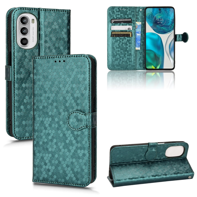 For Motorola Moto G52 4G / G82 / G71S Honeycomb Dot Texture Leather Phone Case