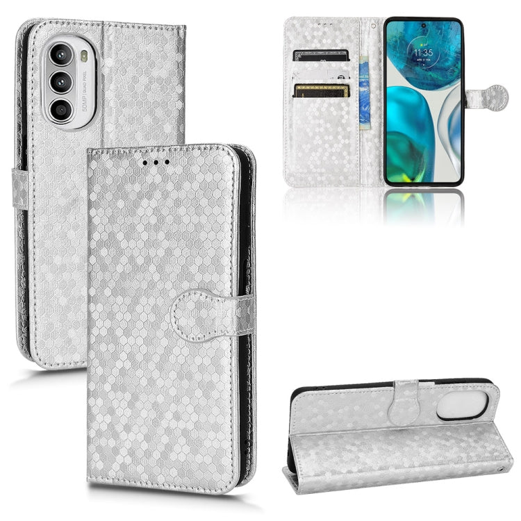 For Motorola Moto G52 4G / G82 / G71S Honeycomb Dot Texture Leather Phone Case