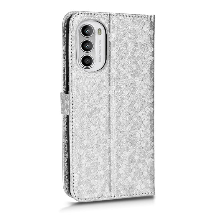 For Motorola Moto G52 4G / G82 / G71S Honeycomb Dot Texture Leather Phone Case