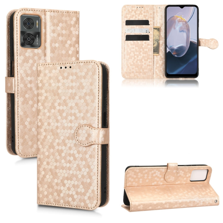 For Motorola Moto E22 4G / E22i 4G Honeycomb Dot Texture Leather Phone Case