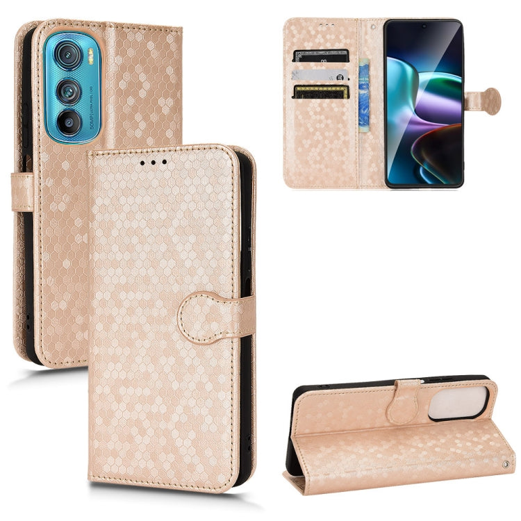 For Motorola Moto Edge 30 Honeycomb Dot Texture Leather Phone Case