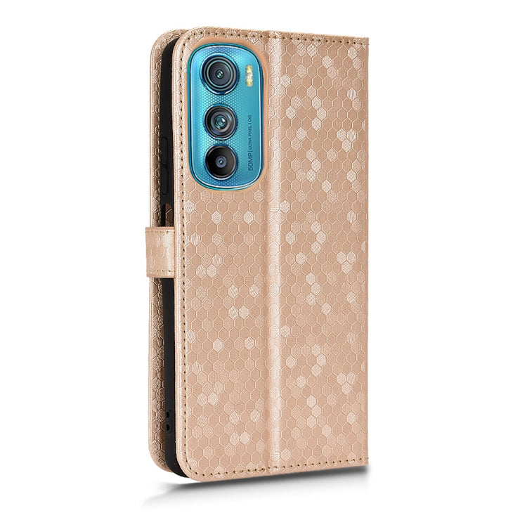 For Motorola Moto Edge 30 Honeycomb Dot Texture Leather Phone Case