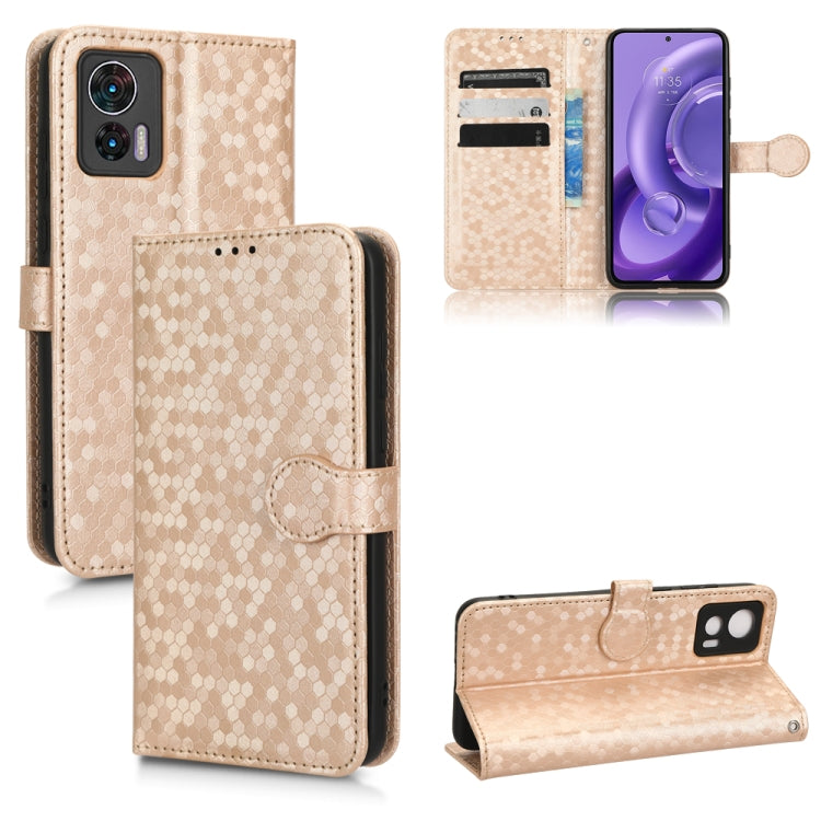 For Motorola Moto Edge 30 Lite Honeycomb Dot Texture Leather Phone Case