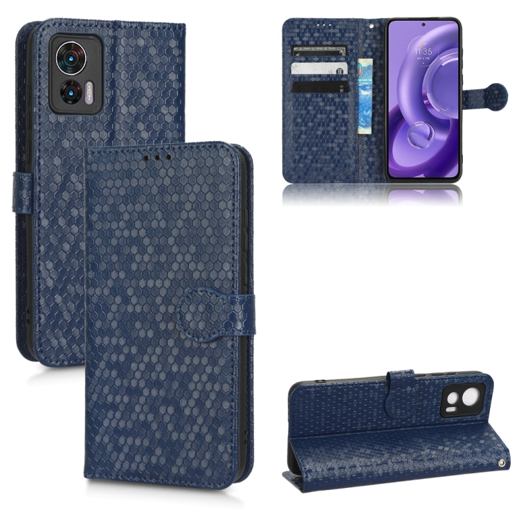 For Motorola Moto Edge 30 Lite Honeycomb Dot Texture Leather Phone Case