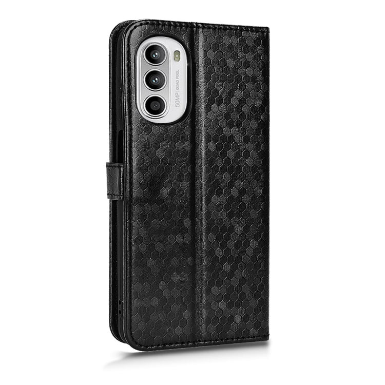 For Motorola Moto G52j Honeycomb Dot Texture Leather Phone Case
