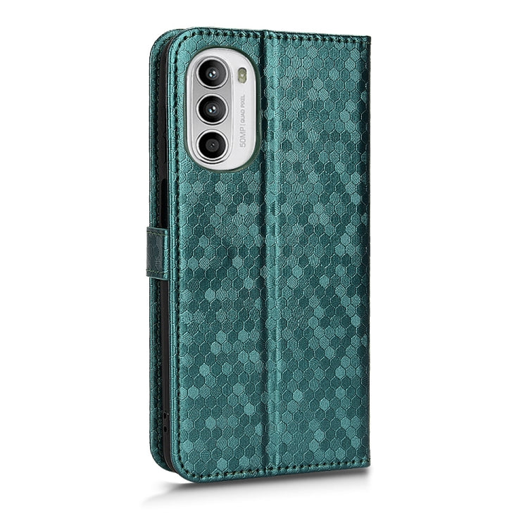 For Motorola Moto G52j Honeycomb Dot Texture Leather Phone Case