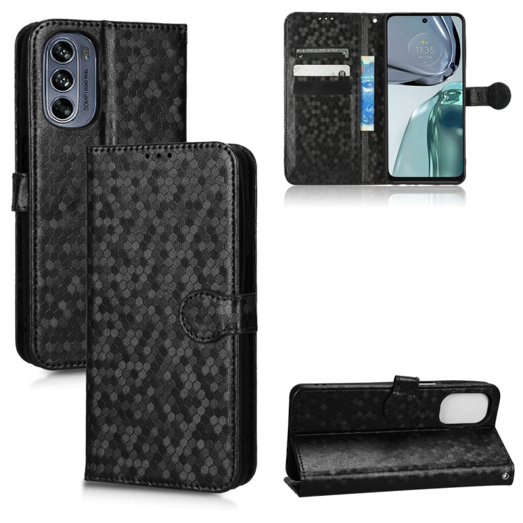 For Motorola Moto G62 Honeycomb Dot Texture Leather Phone Case