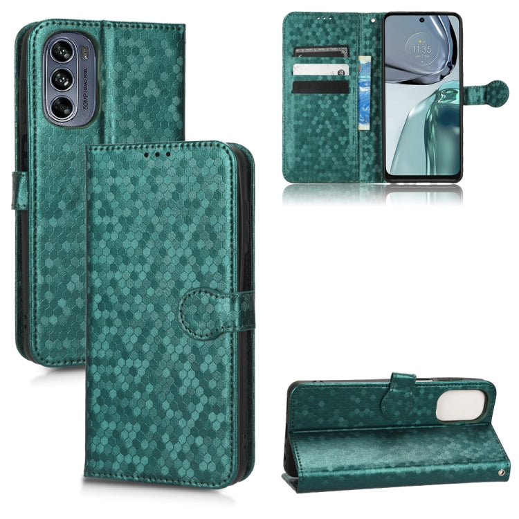 For Motorola Moto G62 Honeycomb Dot Texture Leather Phone Case