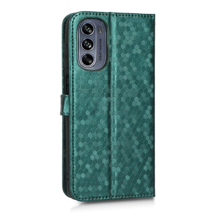 For Motorola Moto G62 Honeycomb Dot Texture Leather Phone Case
