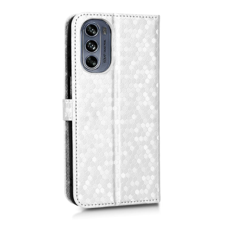 For Motorola Moto G62 Honeycomb Dot Texture Leather Phone Case
