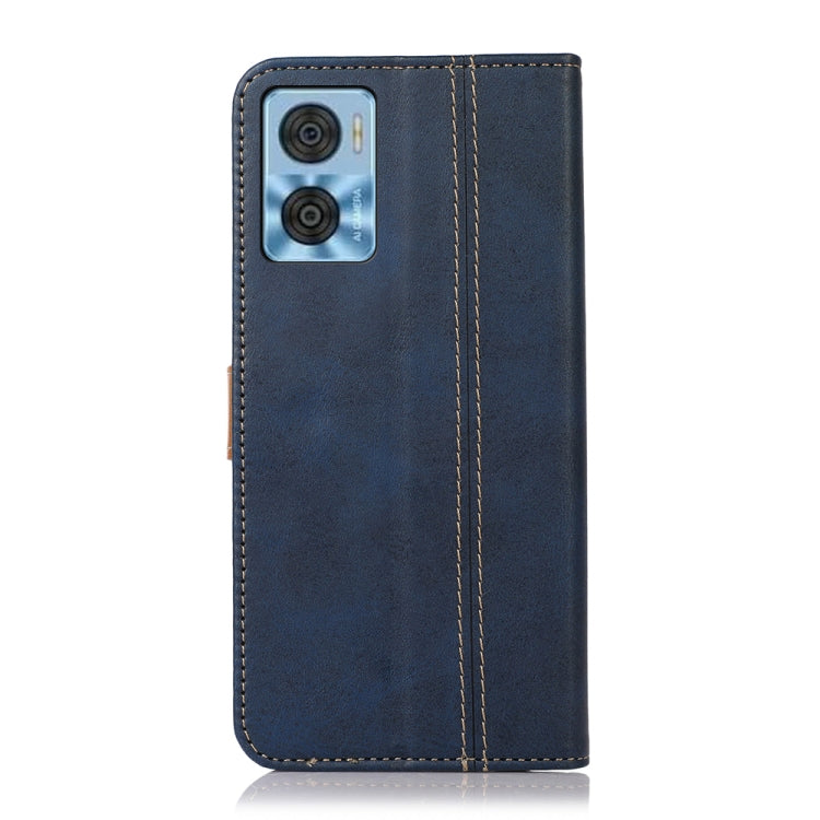 For Motorola Moto E22 4G / E22i 4G Stitching Thread Calf Texture Leather Phone Case