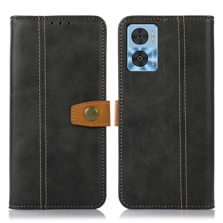 For Motorola Moto E22 4G / E22i 4G Stitching Thread Calf Texture Leather Phone Case