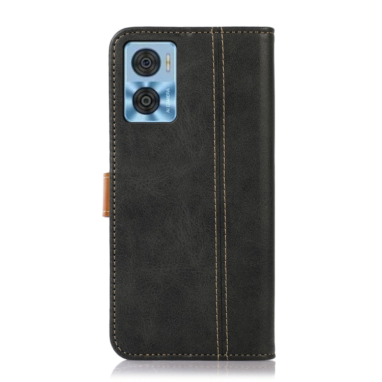 For Motorola Moto E22 4G / E22i 4G Stitching Thread Calf Texture Leather Phone Case