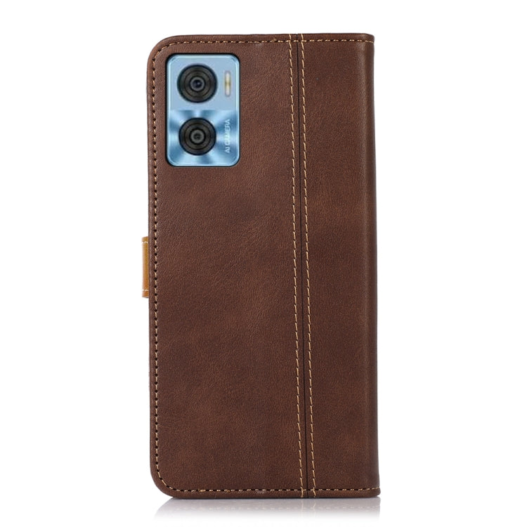 For Motorola Moto E22 4G / E22i 4G Stitching Thread Calf Texture Leather Phone Case