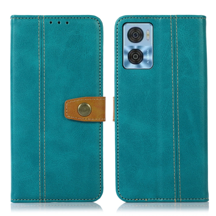 For Motorola Moto E22 4G / E22i 4G Stitching Thread Calf Texture Leather Phone Case