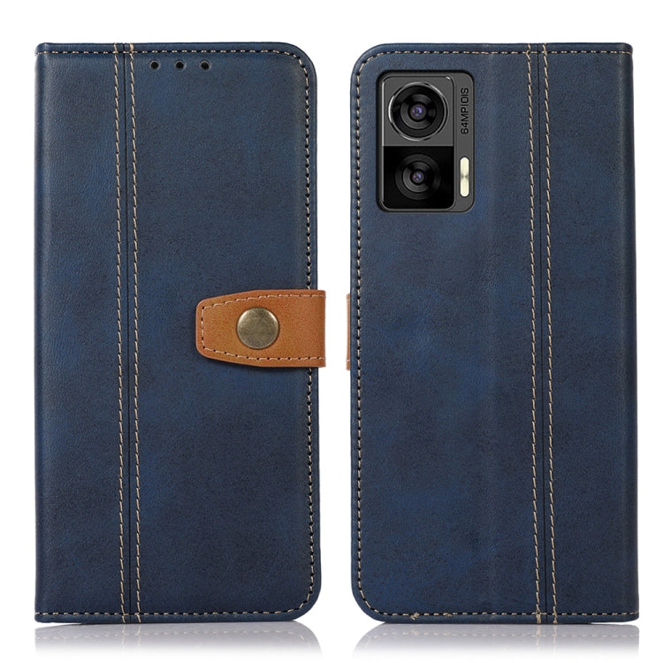 For Motorola Edge 30 Neo 5G Stitching Thread Calf Texture Leather Phone Case
