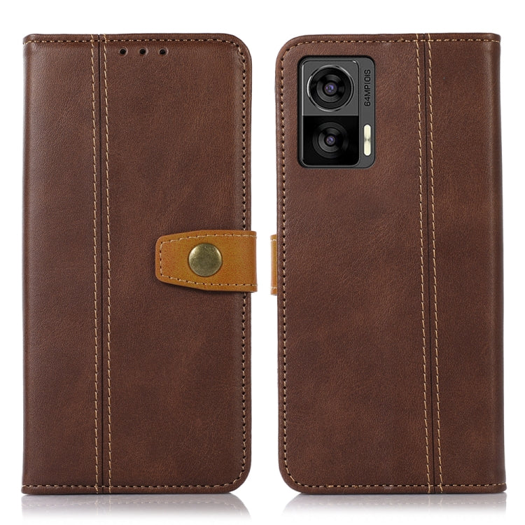 For Motorola Edge 30 Neo 5G Stitching Thread Calf Texture Leather Phone Case
