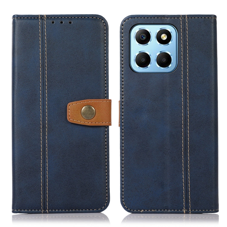 For Honor X8 5G Stitching Thread Calf Texture Leather Phone Case