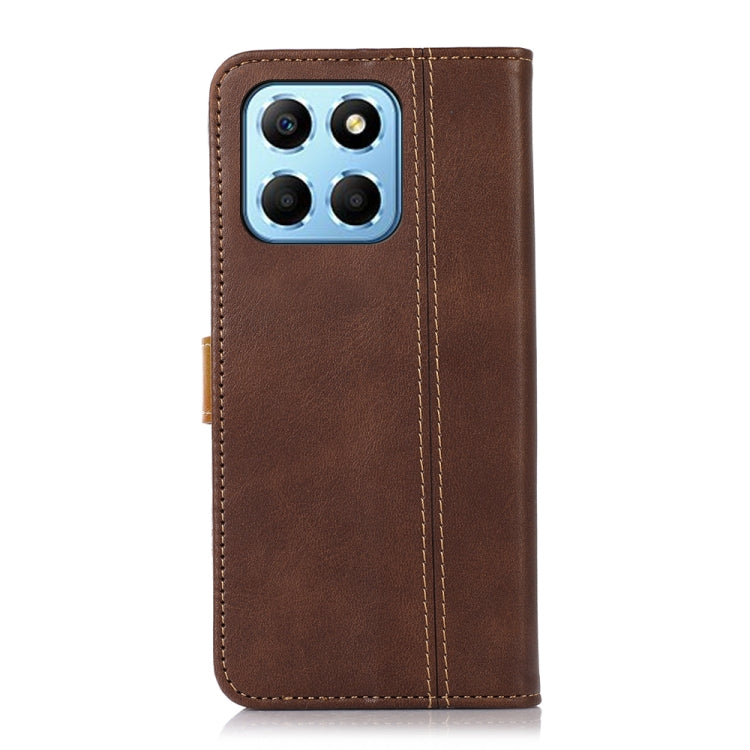 For Honor X8 5G Stitching Thread Calf Texture Leather Phone Case