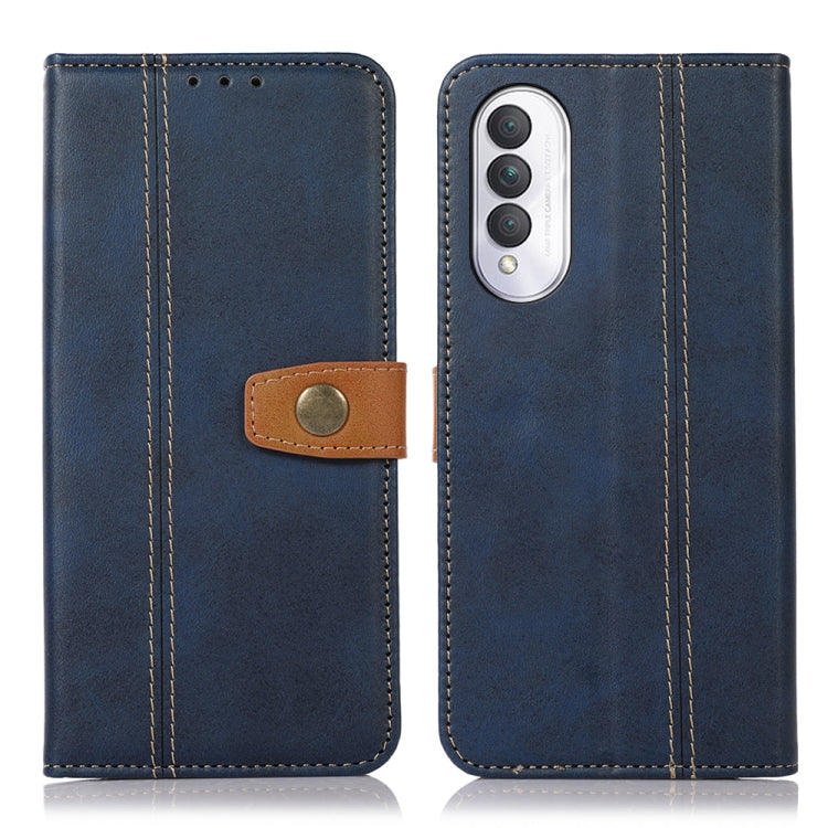 For Honor X20 SE 5G Stitching Thread Calf Texture Leather Phone Case